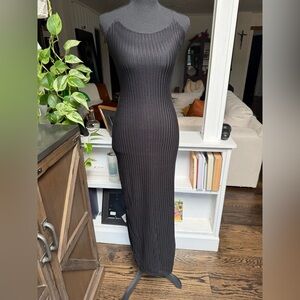 Forever 21 Black Ribbed Sleeveless Maxi Dress